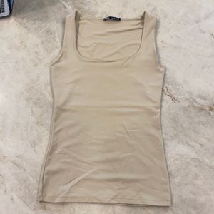 Zara Nude Square Neck Top